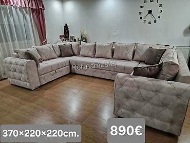 Ugaone garniture: Ugaona garnitura U-oblika – dimenzije 370 × 220 × 220 cm - Prostrana — 5