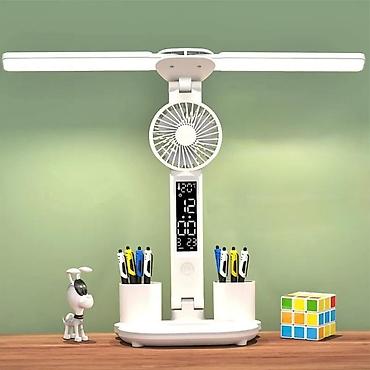 study lamp: Стильный гаджет 3 в 1 для твоего рабочего стола! ⏰ Настольные часы 💨 — 2