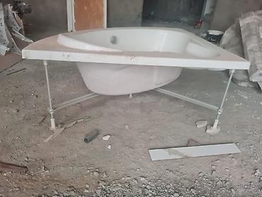 hamam desdi: Künc akril vanna - Forma: üçbucaq/künc yerləşdirmə üçün, oval daxili — 3