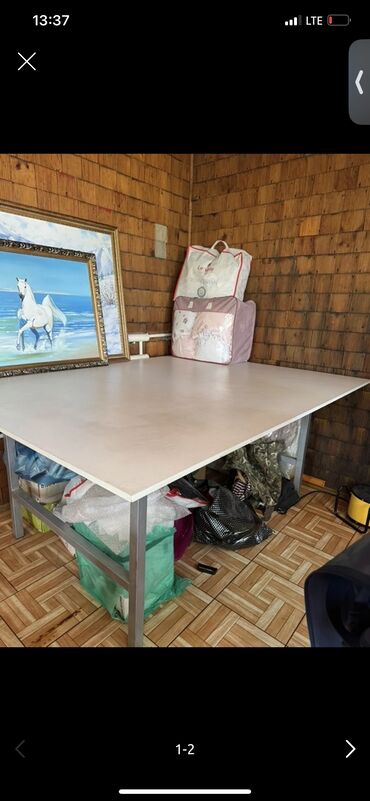 раскройный стол купить бу: Кийим бычуучу үстөл, Колдонулган, түсү - Саргыч боз