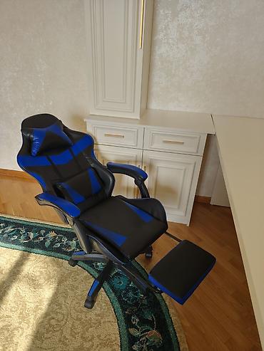ofis kreslolar: Oyun/ofis kreslosu – ergonomik dizayn, qara-mavi rəng. Vəziyyəti — 8