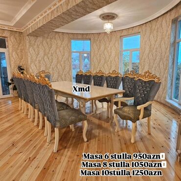 кухонная мебель в баку цены: Для гостиной, Новый, Нераскладной, Прямоугольный стол, 6 стульев