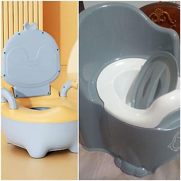 Xəstələr üçün unitazlar: Uşaq tualet qabı – pingvin dizaynlı, ergonomik oturacaqla - Material — 1