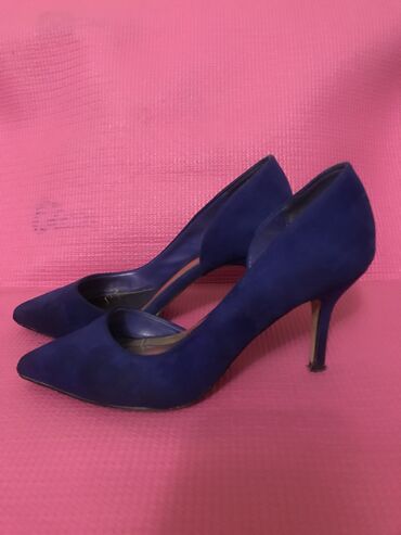 натуральная замша: Туфли 36, цвет - Синий