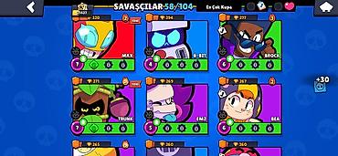 brawl stars 2: Brawl Stars oyun hesabı - Kupa yolu: 21 427 - Prestij: I, ümumi — 4
