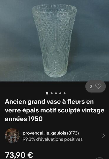 Stare vaze i dekor: Vaza nova ceska 1950g+,rezano staklo. Sve na vazi odsjaj od svetla — 2