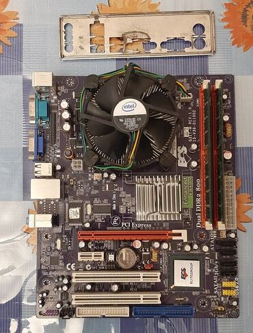 ddr2 plata: Komplekt satılır Ana plata + CPU + kuler + Ram Processor - CPU 