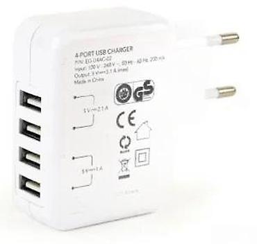 Žičani punjači za telefone: Univerzalni zidni punjač sa 4 USB izlaza – Energenie/Gembird - 4 USB — 16