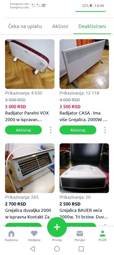 Kaloriferi: Grejalica duvaljka DELONGE 1800 w kvalitetna ispravna
 Mirjevo — 12