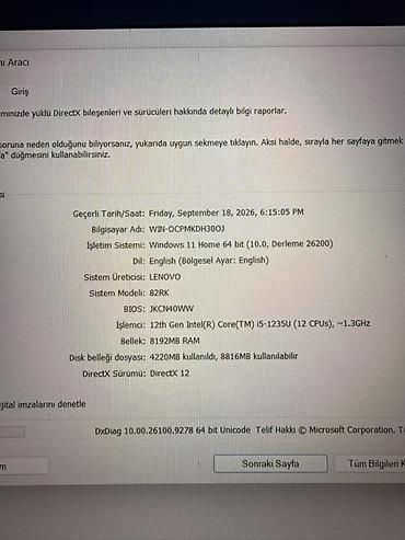 Lenovo: Lenovo noutbuk – 15.6" ölçülü, boz (gray) korpuslu model — 6
