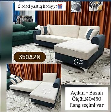 Divanlar: Açılan künc divan – bazalı model - Ölçü: 240×150 sm - Açılan — 1