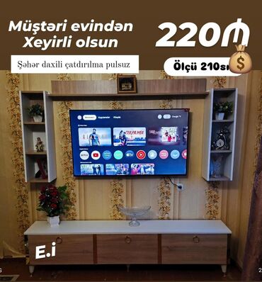 Divan və kreslo dəstləri: TV stend rəng seçimi var