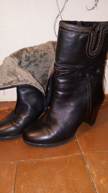 зимние обувь: Сапоги, 40, цвет - Черный