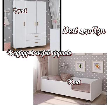 dest mebel: Uşaq otağı üçün mebel dəsti Tərkib: - 3 qapılı şkaf: iki qapılı bölmə — 1