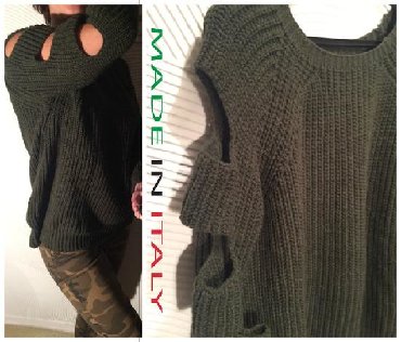 sako i farmerke: Topao džemper sečenih rukava *Made in Italy*M/L Prelep,topao,sa