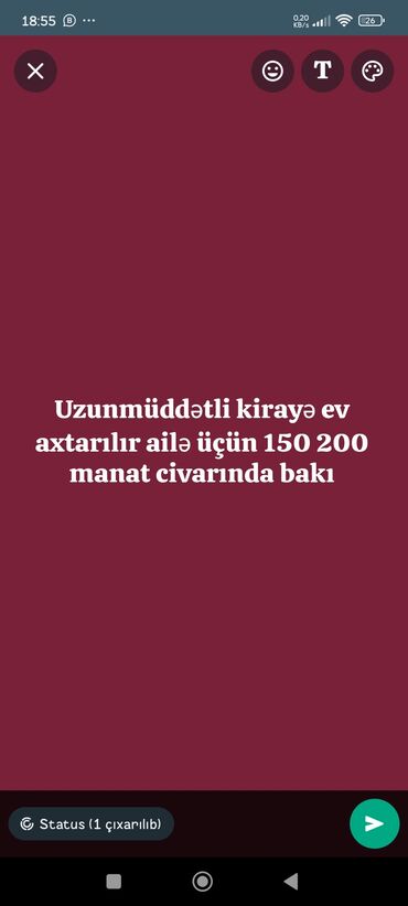 bakıda ucuz kiraye evler 2023: Kirayə ev axtarılır bakı uzunmüddətli ailə üçün Bakı