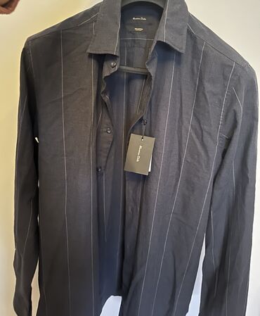 рубашка с баской: Рубашка L (EU 40), цвет - Синий
