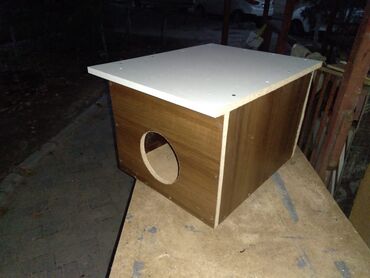 Yuvalar: Rəngli taxta heyvan evi/budaq evciyi - Material: taxta konstruksiya — 35