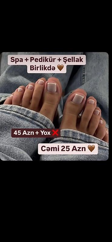bakcell 1 manatlıq internet: Spa + pedikür + şellak Xidmətə daxildir: -pedikura gelene uz lazer — 1