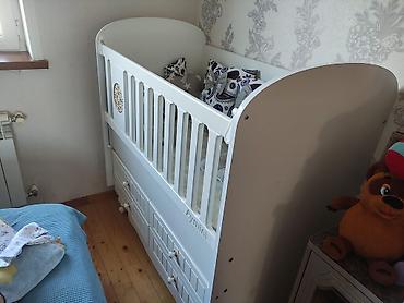 korpe sekilleri: Aymınİ uşaq beşiyi - Rəng: ağ - Material: MDF/laminat kombinasiyası — 1