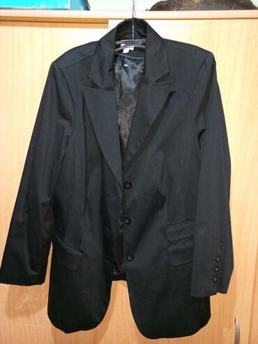 crni sako ženski: Lindex, 4XL (EU 48), Cotton, Single-colored