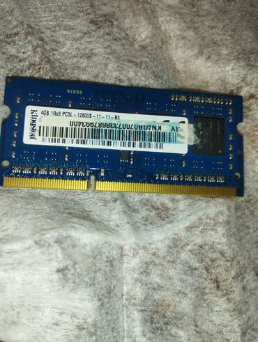 ram alıram: Operativ yaddaş (RAM) Kingston, 4 GB, 1600 Mhz, DDR3, Noutbuk üçün, İşlənmiş
