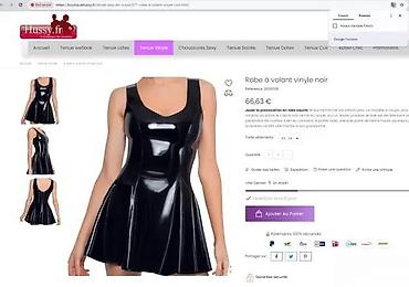 Haljine: Crna mini haljina od sjajnog lateksa - Materijal: 100% prirodni — 5