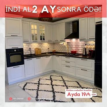 Sifarişlə mebel: Sifarişlə mətbəx dəsti, Özü çəkən petlələr, Sadə laminat, Kredit var, Pulsuz çatdırılma — 5