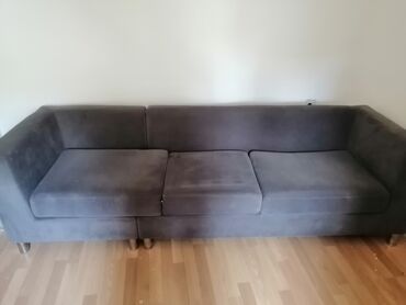 polovni namestaj borca: Three-seat sofas, Textile, color - Grey, Used