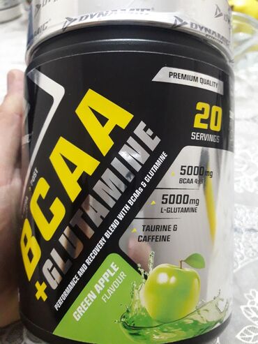 idman qidalari magazalari: BCAA+Glutamine. 300 gram. 20 porsiya. Yaşıl alma aromalı. Yenidir. Son