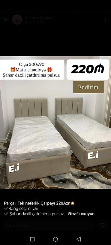 матрасы в: Parçalı tək nəfərlik çarpayılar – ölçü 200x90 - Başlıq dizaynı — 1