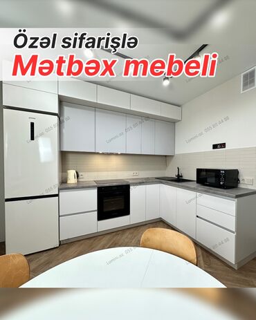 мебель для кухни: Özəl sifarişlə hazırlanmış müasir mətbəx mebeli. Əsas xüsusiyyətlər