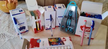 Uşaqlar üçün digər mallar: Hər növ məktəb ləvazimatları satılır — qələm, dəftər, pozan, xətkeş — 6