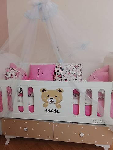 bar stoykasi: Uşaq beşiyi – “Teddy” dizaynlı - Material: ağ rəngli taxta karkas — 2