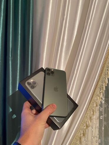 iphone 11 ekran qiymeti: IPhone 11 Pro Max, 64 GB, Matte Midnight Green, Face ID, Sənədlərlə