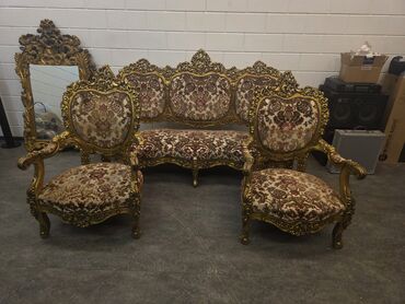 Stilske garniture: Luksuzni barokni set garniture za sedenje – 3 dela - Sastav: trosed — 7