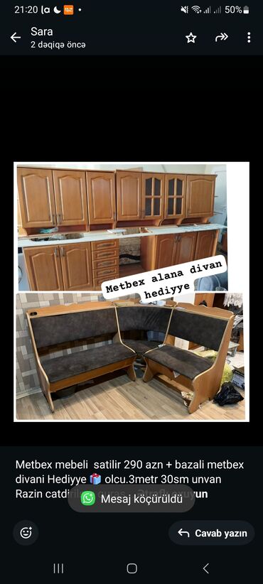 metbext masa: Metbex mebeli satilir 290 azn + bazali metbex divani Hediyye 🎁