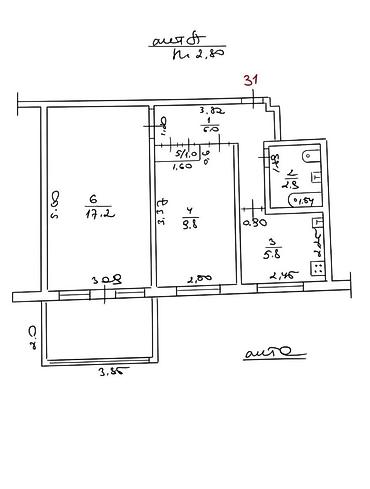 4: 2 комнаты, 44 м², 3 мкр 104 серия, 4 этаж, Косметический ремонт — 2