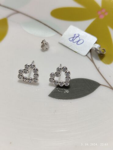 kutija za nakit drvena: Clip-on earrings, Material: Silver