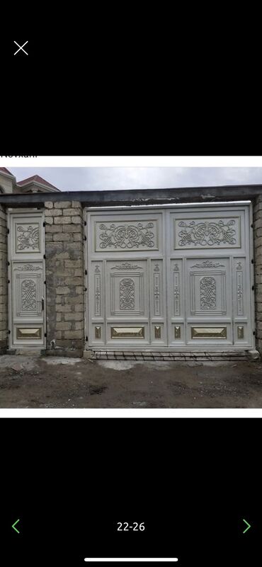 Həyət darvazaları: Yeni Həyət darvazası, 3 m, Mexaniki, Qapı ilə, rəng - Ağ, Kredit yoxdur, Ödənişli quraşdırma, Ödənişli çatdırılma, Rayonlara çatdırılma — 15