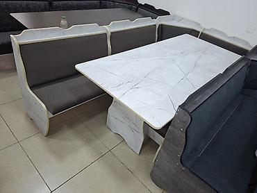 silver kitchen: Кухонный мягкий уголок, Новый, ЛДСП, цвет - Белый — 4