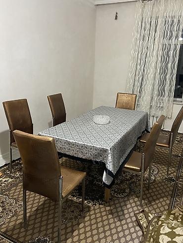 susə stollar: Yemək otağı üçün masa və stul dəsti - Dəst: düzbucaqlı yemək masası + — 2