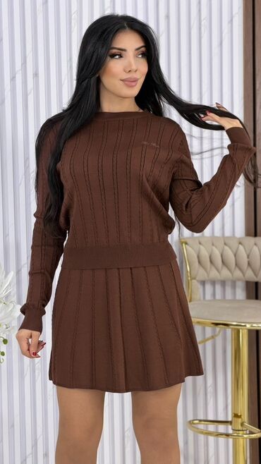 детские шарфы хомут: Qadın trikotaj dəsti – sviter + ətək - Model: iki hissəli trikotaj at lalafo.az детские шарфы хомут: Qadın trikotaj dəsti – sviter + ətək - Model: iki hissəli trikotaj