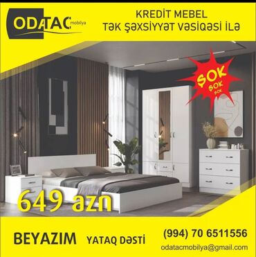 2ci əl yataq mebelləri: İkinəfərlik çarpayı, Komod, Dolab, 2 tumba, Rusiya, Yeni