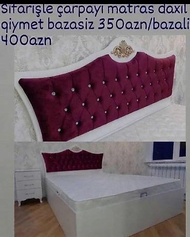 Sifarişlə hazırlanan iki nəfərlik çarpayı – matras daxildir. -