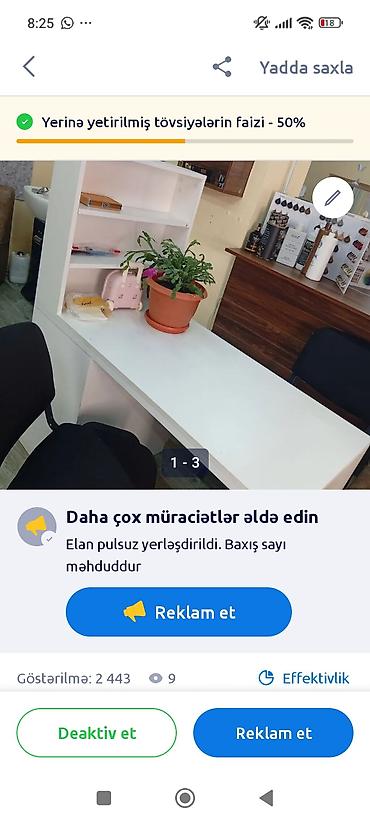 Ofis mebeli: Ağ rəngli dırnaq masasi/işçi masa dəsti - Kompakt L formalı masa — 1