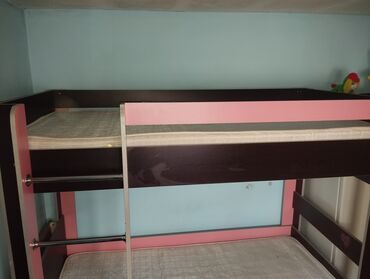 İkimərtəbəli uşaq çarpayıları: Oğlan və qız üçün, Çarpayı, Matras ilə, Siyirməli, MDF — 10
