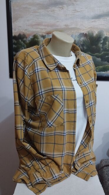 kosulja crna: H&M, M (EU 38), Plaid, color - Yellow