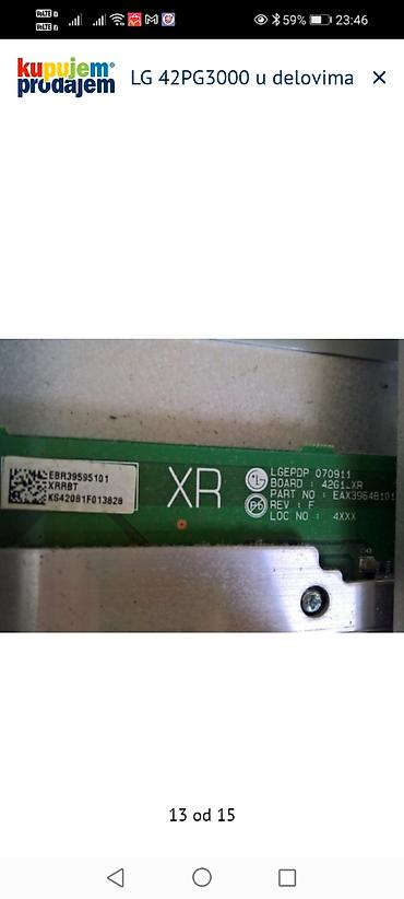 Televizori: LG 42PG3000 – delovi za plazma TV Dostupne ploče i komponente sa — 14
