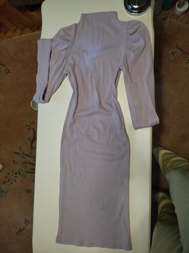 svilene haljine: M (EU 38), L (EU 40), color - Lilac, Long sleeves
